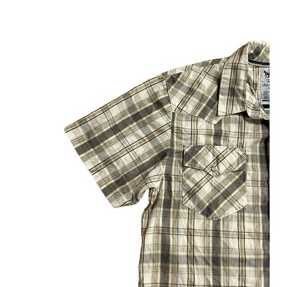 Levi Strauss & Co Two Horse Brand Western Pearl Snap Plaid Shirt Men’s L Cowboy - Picture 3 of 14
